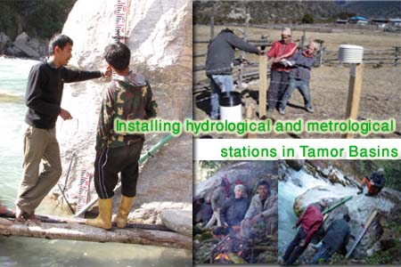 Feild installation of hydrological and metrological equipments in Tamor River's catchment area Feild installation of hydrological and metrological equipments in Tamor River's catchment area